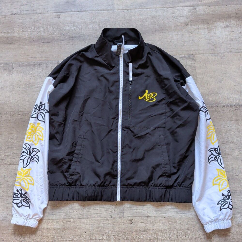Adidas Lailaa Basketball Jacket Black Mesh Lined HR8047 Floral Women's Size M
